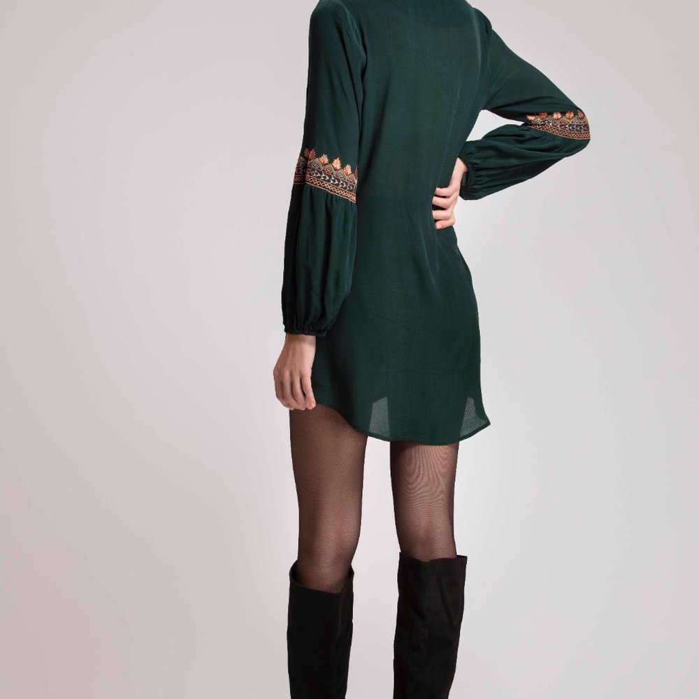 Benares Deep Green Zandra Tunic Dress NWT - Picture 3 of 6